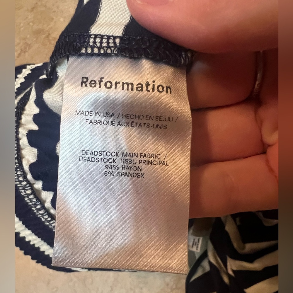 Reformation Navy Blue/White Striped Pajama Lounge Shorts Size Small - Picture 3 of 7